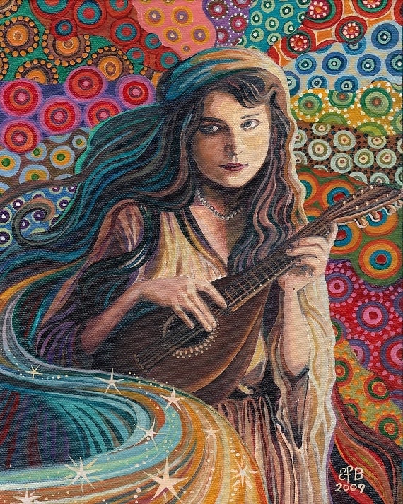 The Muse of Music - Art Nouveau Gypsy Goddess 8x10 Print