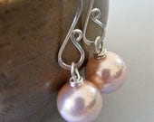 Earrings - sterling silver, south sea shell pearl, classic design - Petal