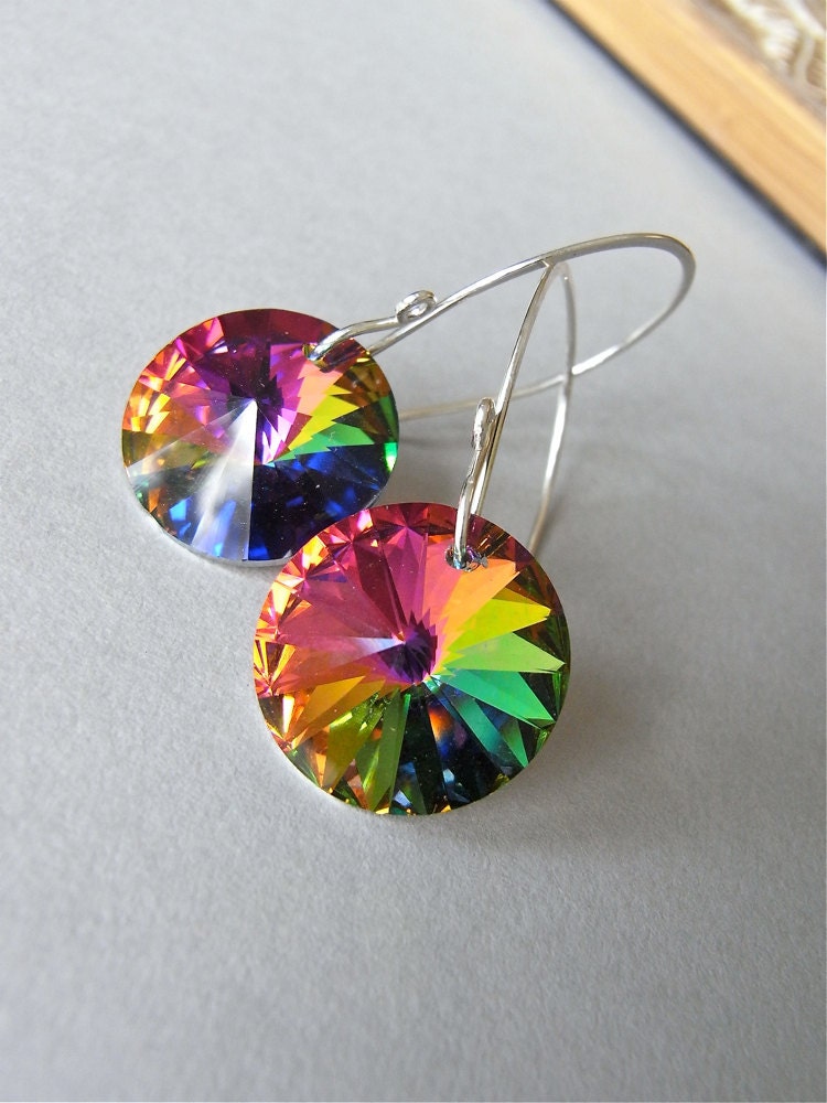 Earrings - vintage Swarovski crystal, sterling silver - Arcenciel