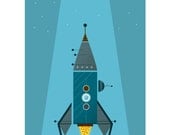 Print-Push-Button Rocket (Blue)