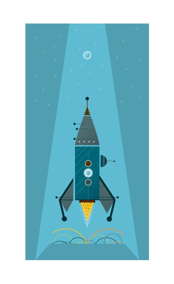 Print-Push-Button Rocket (Blue)