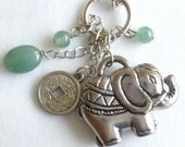 Elephant Cluster Charm Necklace
