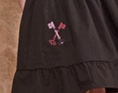 Black Lolita Skirt with Embroidered Keys