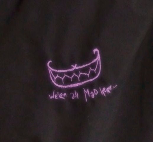 Black "we're all mad here..." Cheshire Cat Lolita Skirt