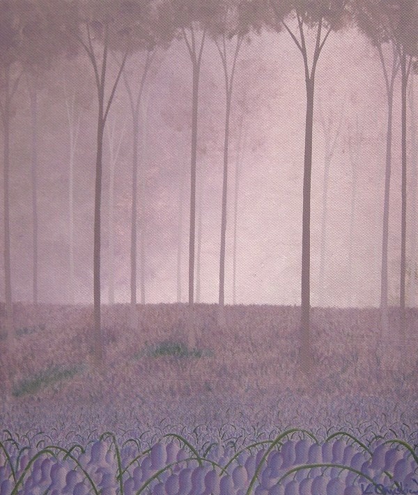 Bluebell Morning acrylic painting