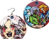 JEM and the Holograms - hand-painted disc earrings