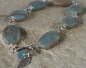 Amie - Amazonite and Sterling Silver Wire Wrapped Bracelet SRAJD