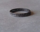 Tiny Stoneless Stackers - Set of 2 Sterling Silver Rustic Rings
