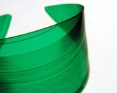 Color Block Green Vinyl Record Cuff Bracelet