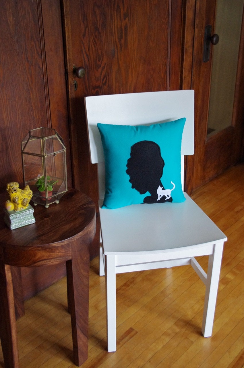 Audrey Hepburn Breakfast at Tiffanys Pillow - As seen on Gossip Girl - decorative pillows