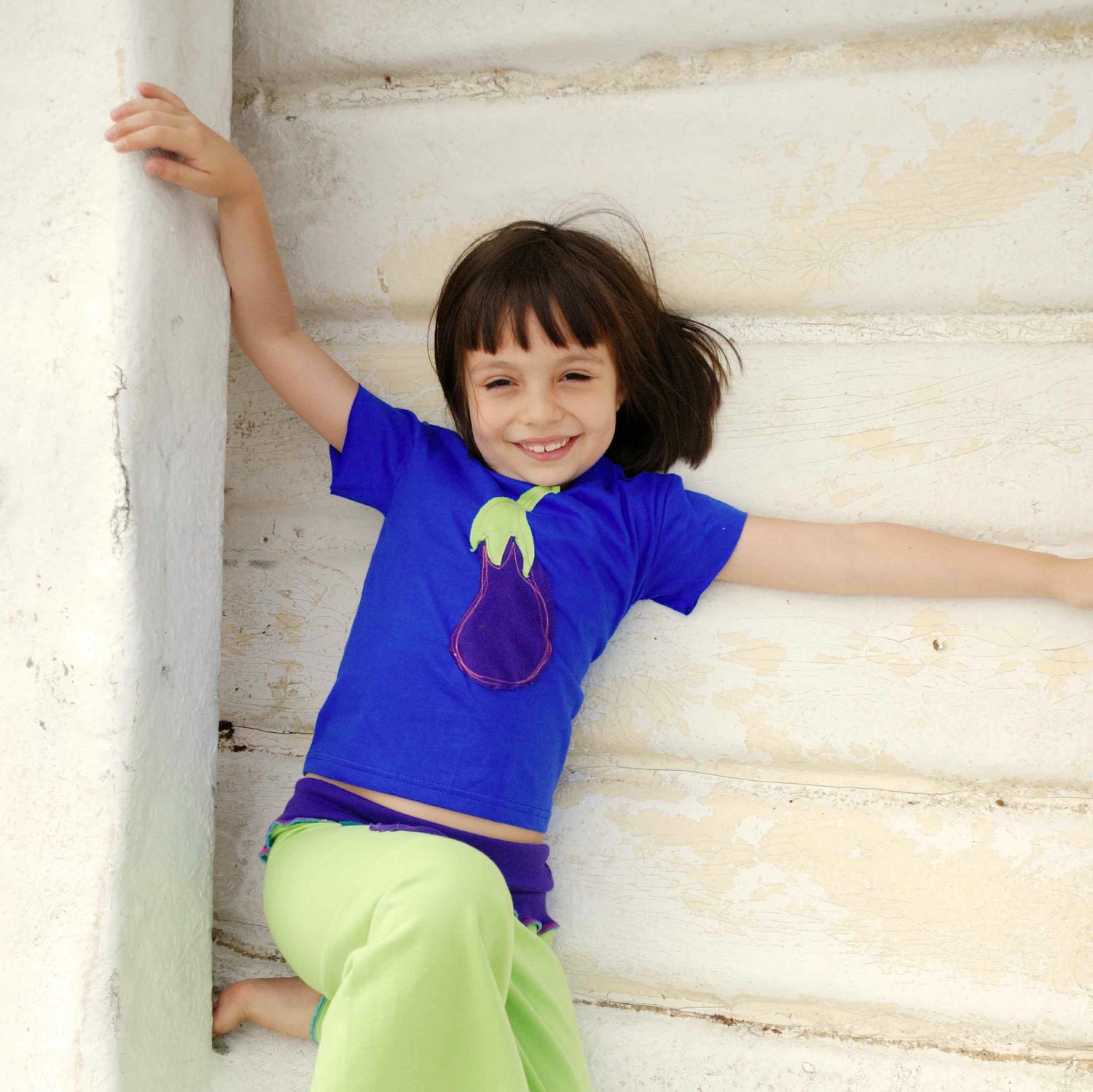 Organic  Blue Eggplant T-shirt - Made to Order