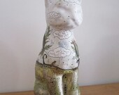 Cat Sculpture , Animal Sculpture ,  Collage Mixed Media Altered Art Sculpture , One of a Kind Whimsical Art
