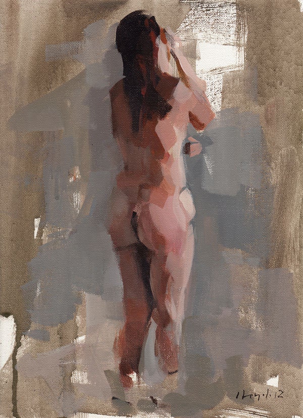 Art Print Figure Woman Classical Nude 9x12 on 11x14 - Figure Study 1 by David Lloyd - lloydgallery