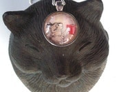 Cat Pendant - Kitty with a Cup of Coffee