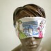 Paris Sleep Mask Retro 1950s Tourist Kitsch Black White Stripe Handmade Cotton Sleepmask