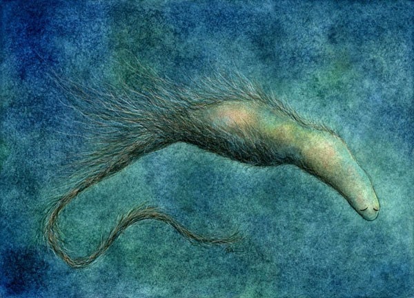 With All Quiet Motion 5x7 fine art giclee print reproduction of an original watercolor and ink illustration