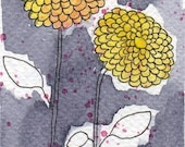 Buy 2 Get 1 FREE -- Watercolor Painting: Watercolor Flowers -- Mini Art Print -- Two Yellow Zinnias -- ACEO Print