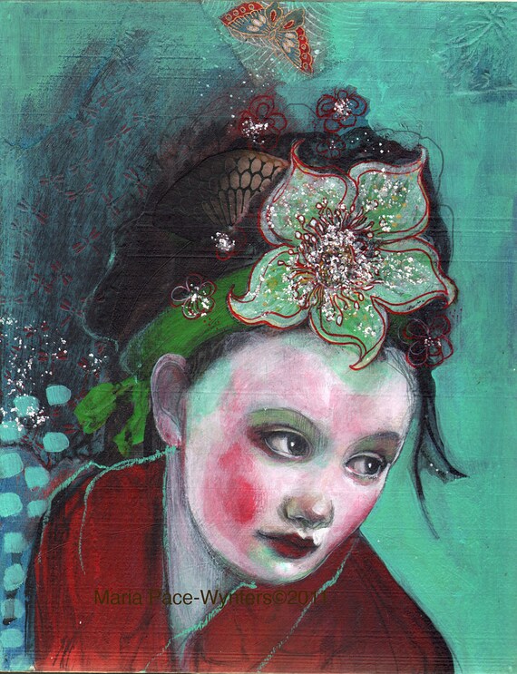 Jade Dreaming -8"x10"  Fine art  reproduction by Maria Pace-Wynters