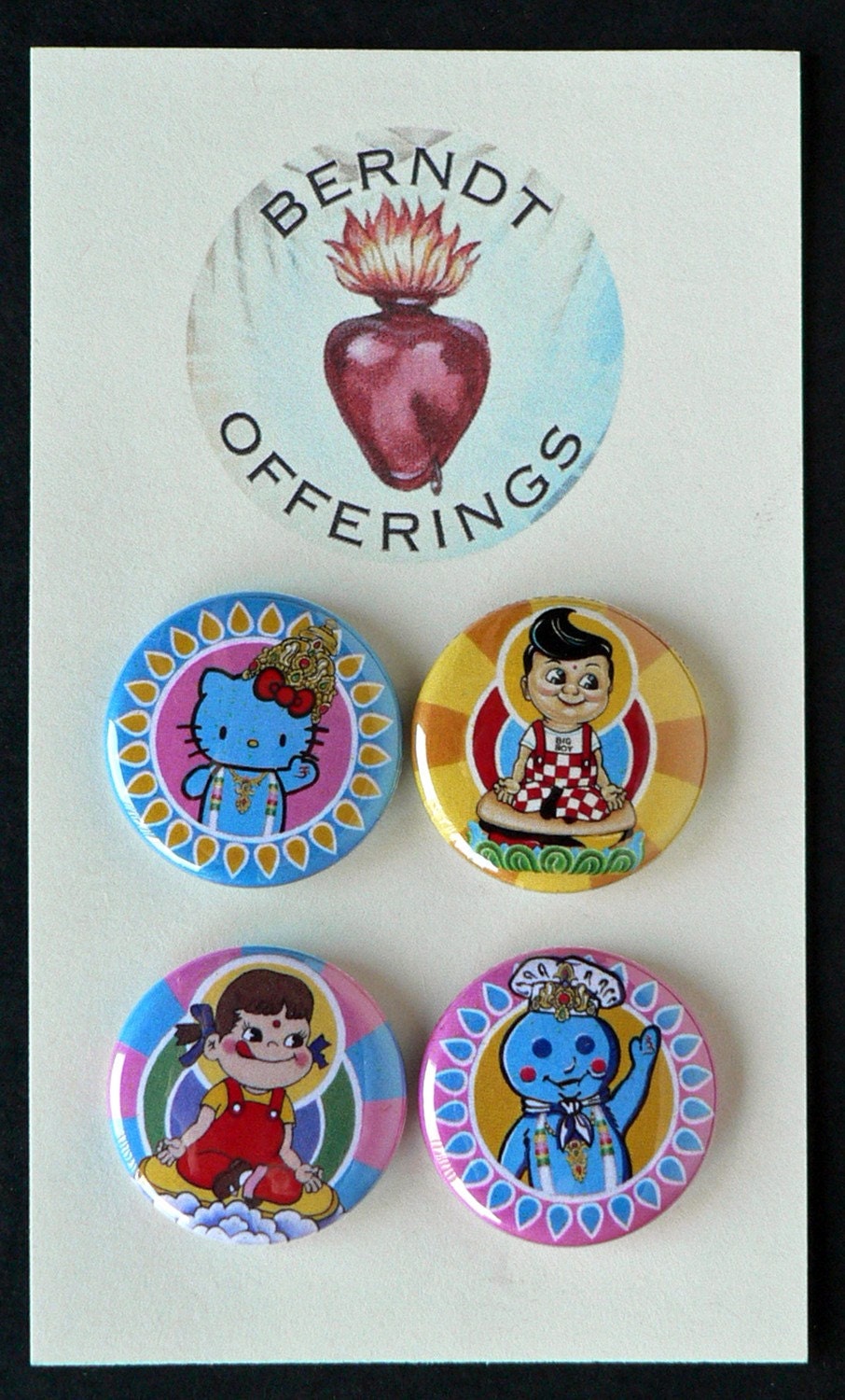 Set of Four Pop Art Badges
