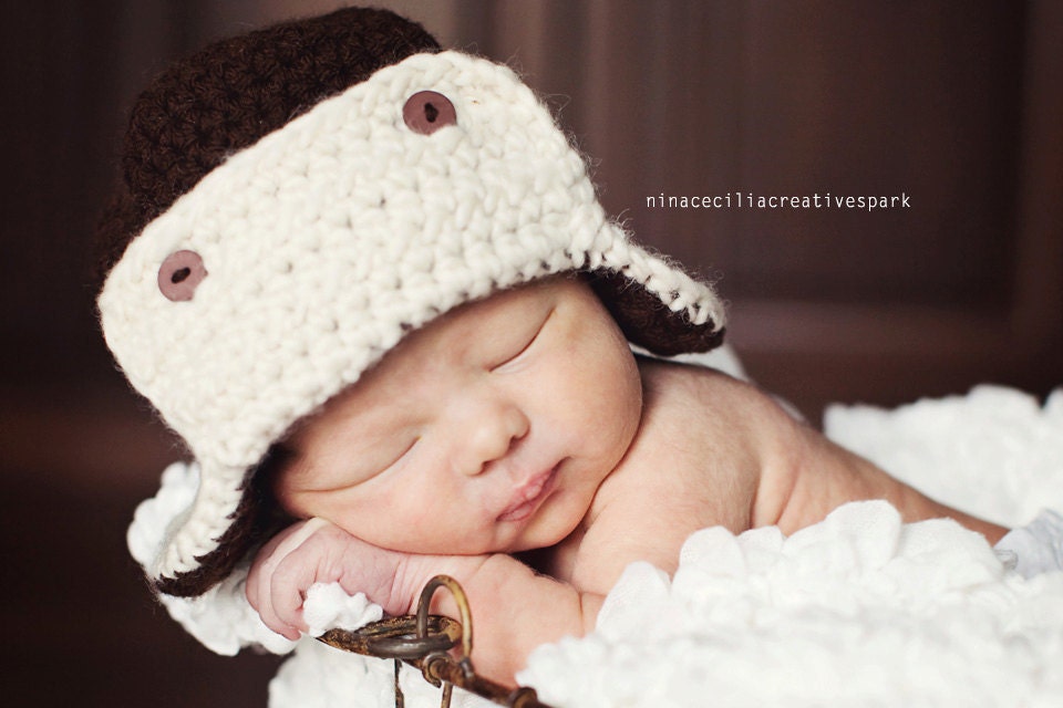 newborn aviator beanie cap