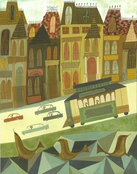 San Francisco.  Limited edition 13x19 print by Matte Stephens.