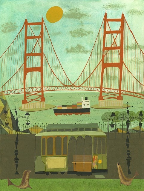 Golden Gate Bridge.  Limited edition 13x19 print by Matte Stephens.