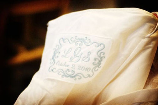 Wedding Dress Label with Decorative Border