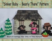 Sinker Baby BEARLY THERE Miniature Bear PDF Crochet Pattern and Bonus Woodland Cottage Paper Printable Pattern