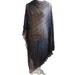 Artsy Long Black Semi Sheer Asymmetric Ruffle Cape size Small to Medium OOAK