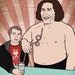 André the Giant and Shepard Fairey sharing a milkshake