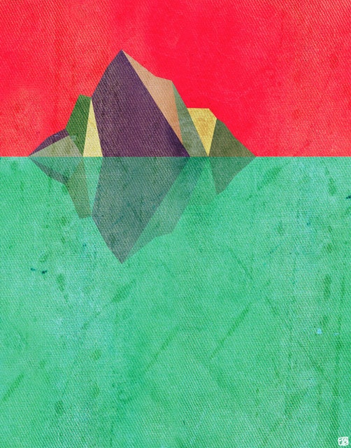 Iceberg, (Geometric Nature Inspired) 8X10 Art Print