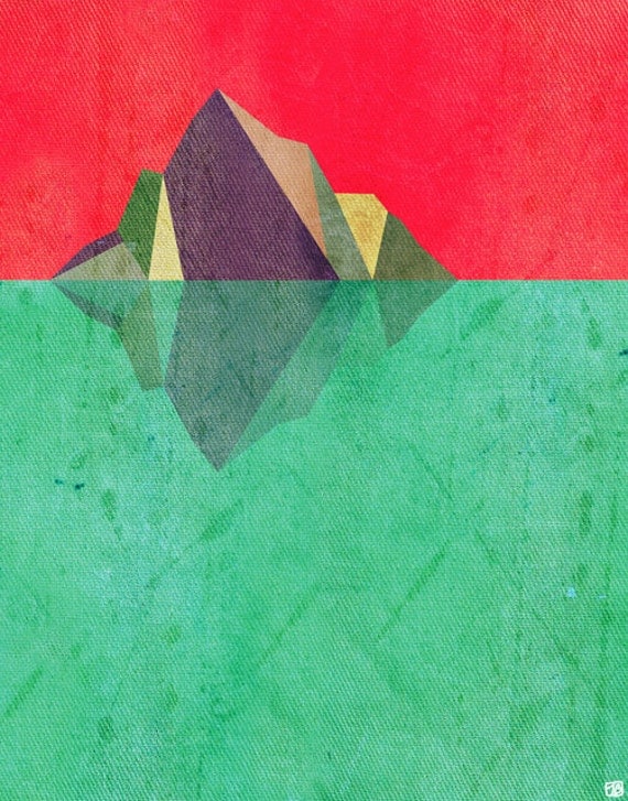 Iceberg, (Geometric Nature Inspired) 8X10 Art Print