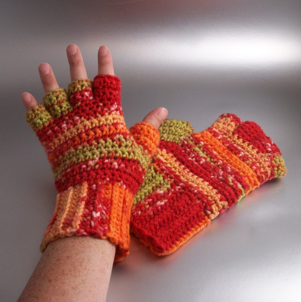 Flashback Half Finger Crochet Gloves by Dreamspirations on Etsy