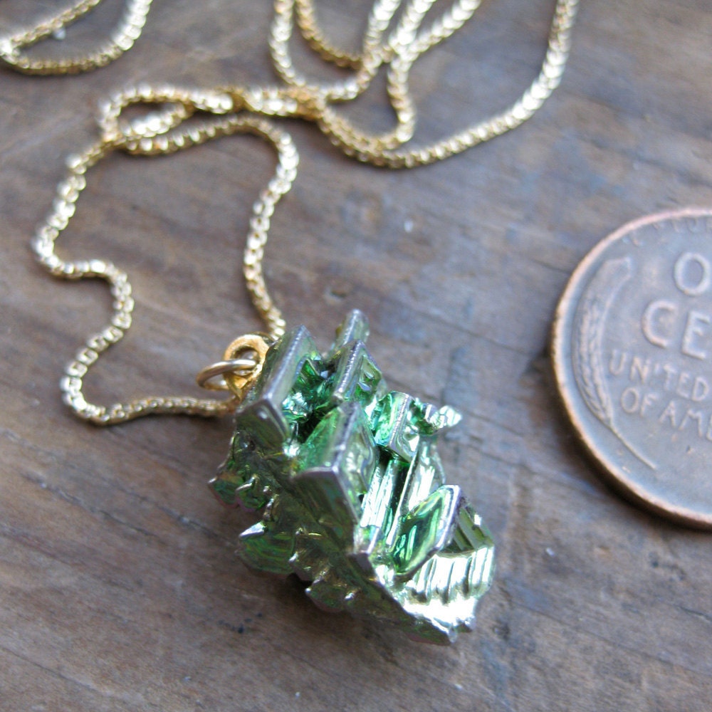 elemental BISMUTH crystal necklace