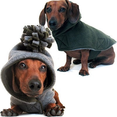 Eco Dog Coat - Recycled Green Grey Fleece - Medium