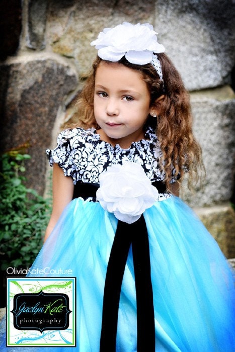 Flower Girl Dress Damask