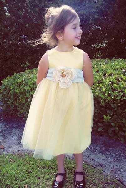 Yellow Flower Girl Dress