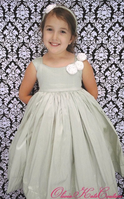 Flower Girl Dress Ivory Roses