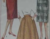 Simplicity 3161, late 1950s slim or flared skirt