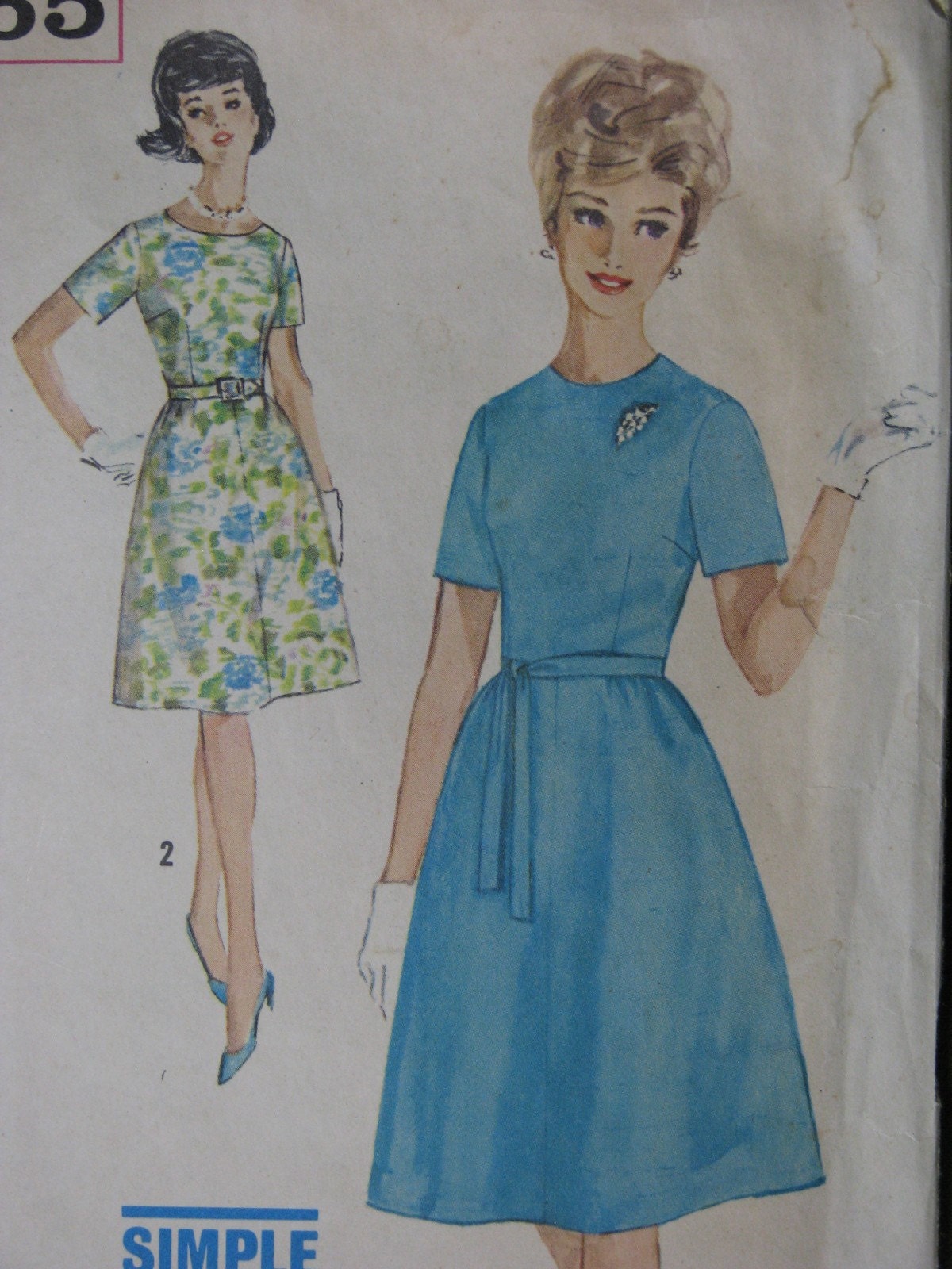 Simplicity 5265, 1960s dress, easy to sew, B41