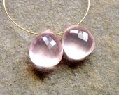 AA-AAA Rose Quartz Faceted Heart Briolettes - 8mm - PAIR