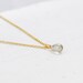 Dewdrop grey & gold - tiny teardrop gold necklace - dainty jewelry
