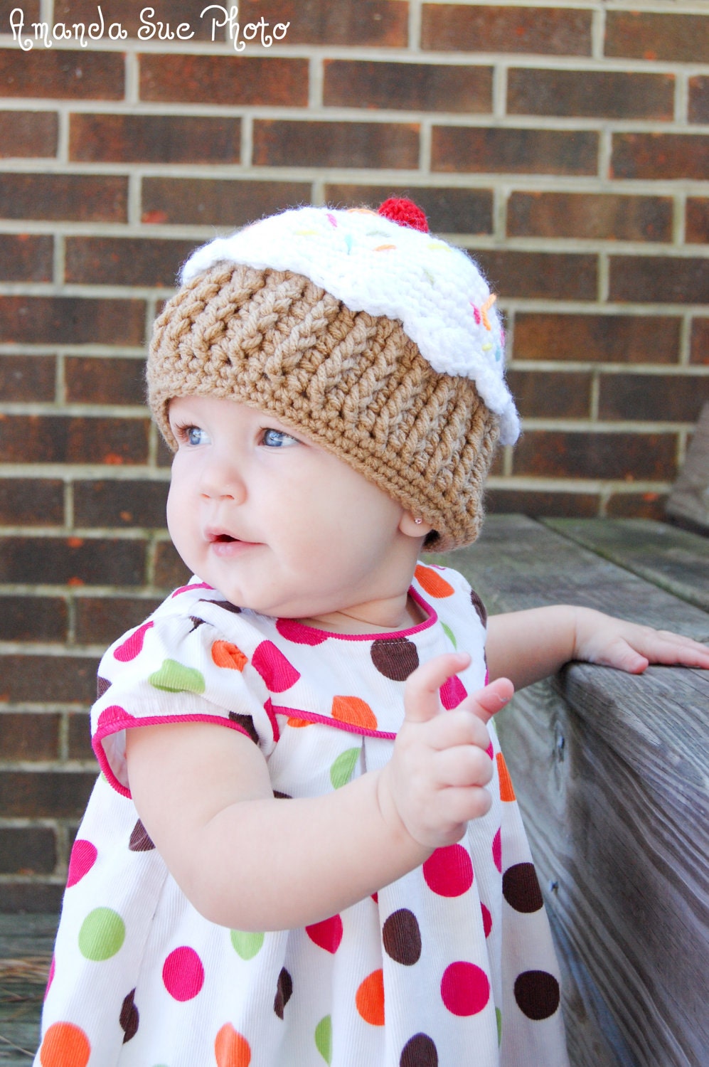 Crochet One Year Cupcake Hat for Infant and Toddlers Custom Order