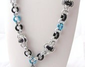 Double Cross Chainmaille with Sparkly Silver Star Necklace