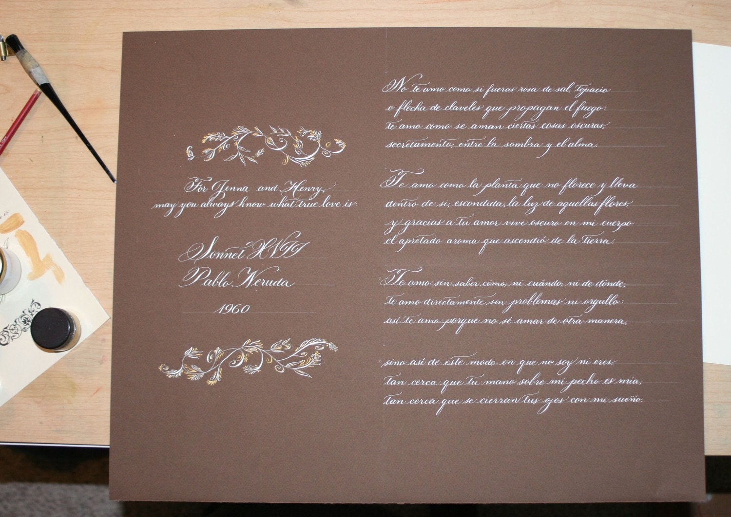 Reserved for Sophie - Personalized Calligraphy of a Poem