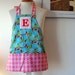 Little Kids/Toddler Apron for ages 2 to 6 - personalized felt letter initial - reversible with front pockets - Sugar Mum (free shipping)