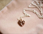 A Heart For Romance -- Rose Gold Jewelry - Valentine, Heart Charm Necklace, Wedding Jewelry, Layering Style, Everyday Casual Chic