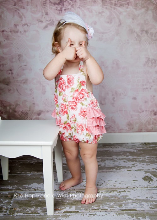 PDF Sewing Pattern - Ruffled Romper Pattern, Girls Romper Pattern - sizes 2 - 6