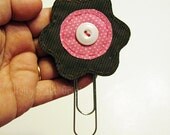 Flower Bookmark, Fabric Flower Paperclip, Flower Clip, Clip, Flower Paperclip, Paperclip, Bookmark