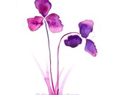 Watercolor Art Print: Purple Orchids